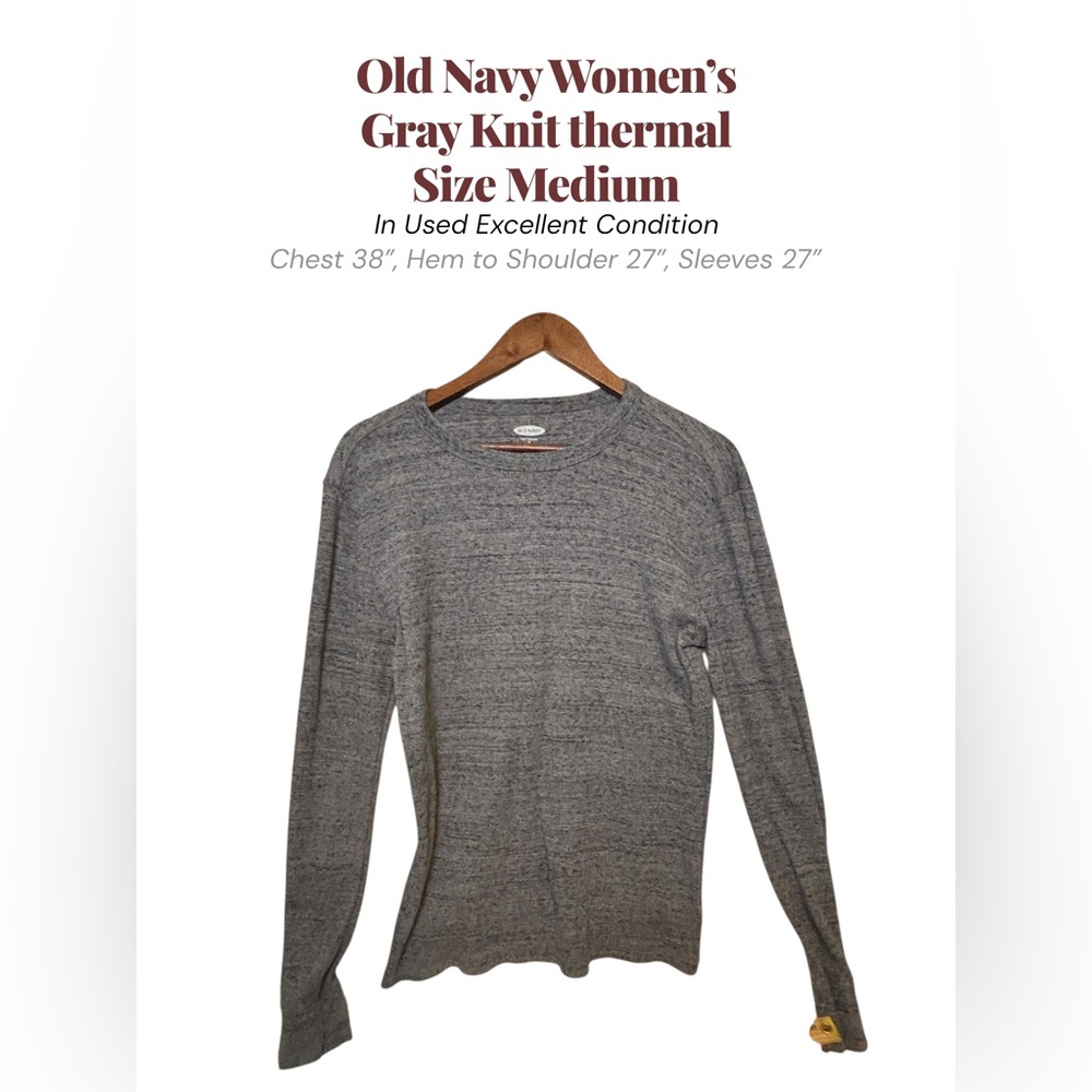 Old Navy Gray Knit Thermal Long Sleeve Top Medium Soft Layering